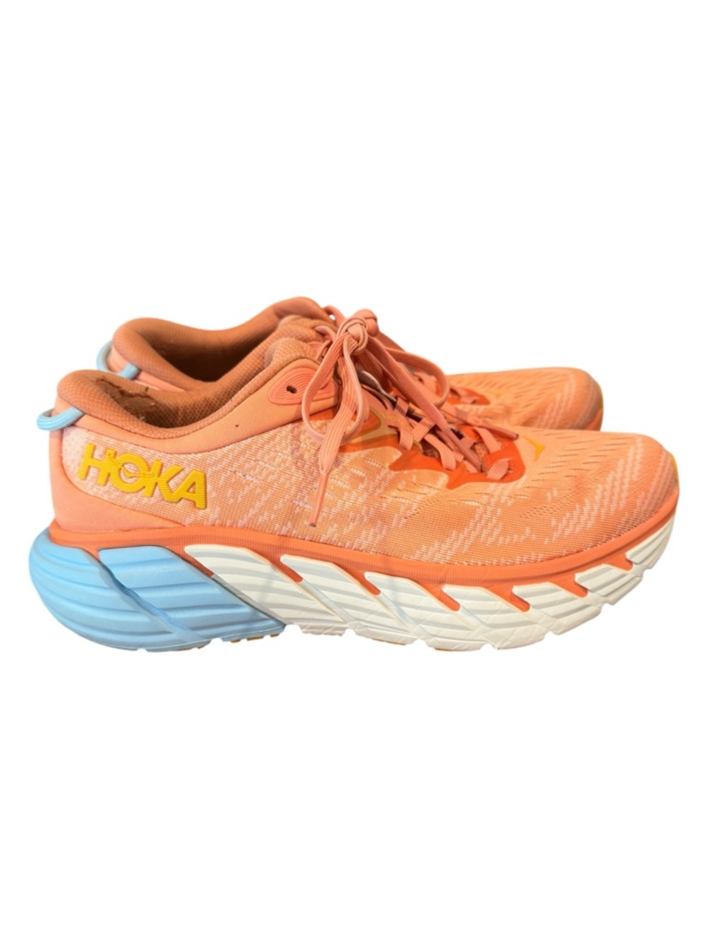 Size 9D‎ - Hoka One One Women's Gaviota 4 Running Sneaker Orange White Shoes